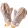 Girls cute rabbit Mittens Plush thick warm gloves winter Christmas gifts#1057
