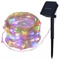 waterproof Solar Copper wire string Christmas decoration Star light string 100LED 10M#5804