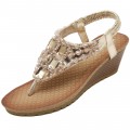 Women's flip-flops sandal shoes of beaded Rhinestones Bohemia styles#88B-1