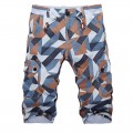 Summer Mens Grid Casual Shorts Pockets Sandy beach pants#BDC-3617