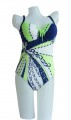 ladies sexy one-Peice swimsuit-Triangle Bikini sexy Steel care bar in stripes print-2colors