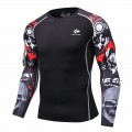 Men's Pattern print long Sleeve Cycling Jersey Biking Shirt Tights Tops#314