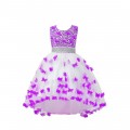 Girl Sleeveless diamond belt Princess Dresses Kids Prom Ball Gown for wedding party#810