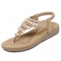 Women's flip-flops sandal shoes of Flowers Rhinestones Bohemia styles#699-1