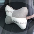 2PCS Beige Seat Breathe Car Auto Head Neck Rest Cushion Headrest Pillow Pad-Car Headrest Pillow#24068Y