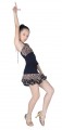 Girls/lady Ballroom latin dance dress-2sets(Sleeveless shirt+skirt)Black+Leopard#LT1322