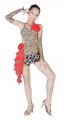 Lady/child Ballroom Latin Dance Dress-Overall Dress 2sets-Leopard