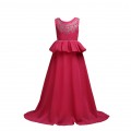 Girl Sleeveless chiffon Princess dress Kids Prom Ball Gown for wedding party#572