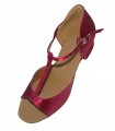 T-shaped wine red satin Child girls tango cha-cha Salsa ballroom Latin dance shoes
