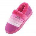 PU stripe leather waterproof home slippers-Unisex winter warm plush boots shoes#NH-LT6630