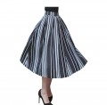 Chiffon stripe Pleated fold Pendulum Umbrella skirt women summer#861