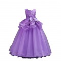 Girl Sleeveless Bow flowers Princess Dresses Kids Prom Ball Gown for wedding party#722