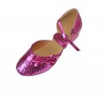 Gold/silver/purple Sequin butterfly bow Child girls tango cha-cha Salsa ballroom modern dance shoes