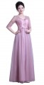Chiffon Long wedding Evening Gown-Custom V Neck Sleeves Bridesmaids Evening Dress#ED9855