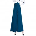 Summer women High waist Wide leg pants acetic acid drape silk Suit pants Straight-leg Casual trousers#1012