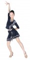 Child girls/lady Ballroom latin dance dress- 2sets(shirt+skirt)-Black+Leopard