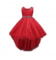 Girl Sleeveless Trailing Princess dress Kids Prom Ball Gown for wedding party#093-3