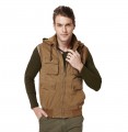 Men's cotton multi-pocket outdoor Vest-plus thick velvet Men's jacket vest 