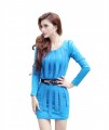 Europe Styles Sexy slim of simple evening party dress w/h Fashion embroidery-Autumn slim dress#2051