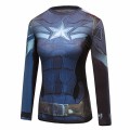 Women’s Captain America cycling Long sleeves jersey shirts Sports tights T-shirts#013