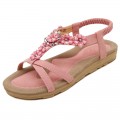  Women's Flat shoes sandals of Flowers Rhinestones Bohemia styles#T560-22