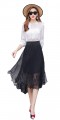 Gauze Lace bubble skirt Irregular Medium Yarn skirt for women summer#726