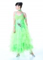 Ladies Ballroom Modern Waltz Tango Dance Dress-Over all dress-Green#MDL114051