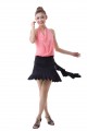 Latin salsa cha cha tango Ballroom Dance Dress-hanging shoulder neck tops+skirt