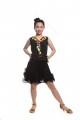 Lovely Ballroom Cha Cha Latin Salsa Ramba Samba Dance Dress for girls-Orange flower print&lady#LT1463