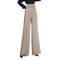 Summer Women Silk Satin Wide leg pants Straight trousers acetic acid Suit pants#1026