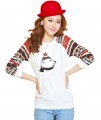 Spring Korean Bear Embroiderely Women Sweater-Wild Neck cotton Blouse#YEZ-6080