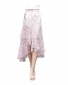 flowers Chiffon Lotus leaf dress A-shaped mid-length skirt for women summer#722