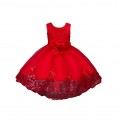 Girl Sleeveless Trailing Princess dress Kids Prom Ball Gown for wedding party#W005