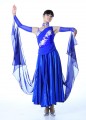 Ladies Ballroom Modern Waltz Tango Dance Dress-Over all dress-Blue#MDL114064