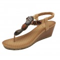 Women's flip-flops sandal shoes of beaded Rhinestones Bohemia styles#074-B3