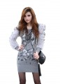 Autumn New High stretch Flower sheep yarn Long sweaters-Round neck hedging Long sweaters