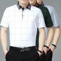 Mens Polo T-shirts with short sleeve-plaid cotton Polo T-shirts in business Leisure styles