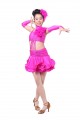 Feather&Streamline Competition Ballroom Cha Cha Latin Salsa Ramba Samba Dance Vest Tops+Skirt for girls&lady#RLD140198