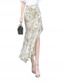Flowers Chiffon Irregular Longuette skirt dress for women summer#756