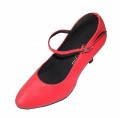 Classic red leather women performance ballroom modern dance shoes