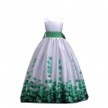 Girl Sleeveless Printed Princess dress Kids Prom Ball Gown for wedding party#587