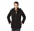 Men's plus velvet thick warm winter coat-Washed cotton hooded&multi-pocket long jacket