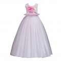 Girl Sleeveless flowers mesh Princess Dresses Kids Prom Ball Gown for wedding party#151