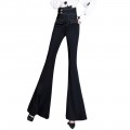Spring women high waist denim jeans bell-bottomed pants Flick trousers#1006