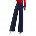 Summer women High waist wide leg pants Satin silk Suit trousers#1090