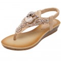  Women's flip-flops sandal shoes of Flowers Rhinestones Bohemia styles#529-5