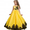 Girl Sleeveless Bow Princess dress Kids Prom Ball Gown for wedding party#718