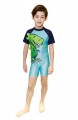  Children's Dinosaur sunscreen swimsuits Rash Guard Short Sleeve Bathing Suit with hat#5970