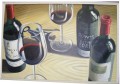 Red Wine bottle&glass figurative painting 60*90cm unframed Canvas Oil painting#061617