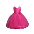 Girl Sleeveless flowers mesh Princess Dresses Kids Prom Ball Gown for wedding party#815